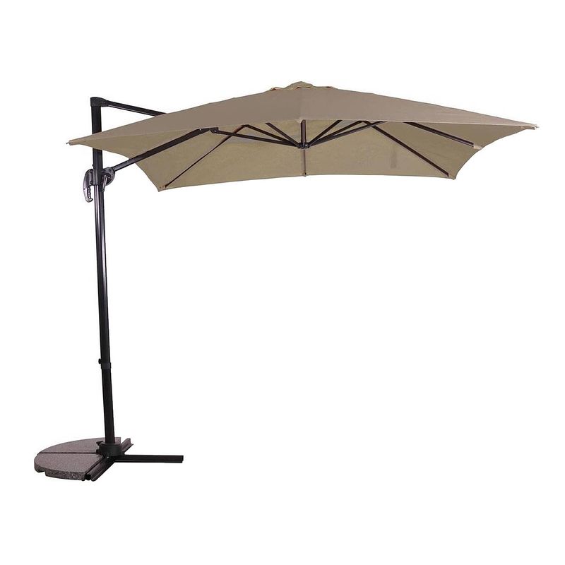 Foto van Zweefparasol libra taupe 250 x 250 cm - inclusief kruisvoet & hoes