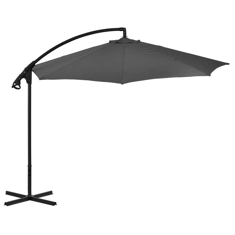 Foto van The living store zweefparasol - antraciet - 300 x 260 cm - uv-beschermend polyester