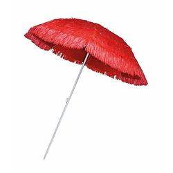 Foto van Rieten strand parasol rood - parasols