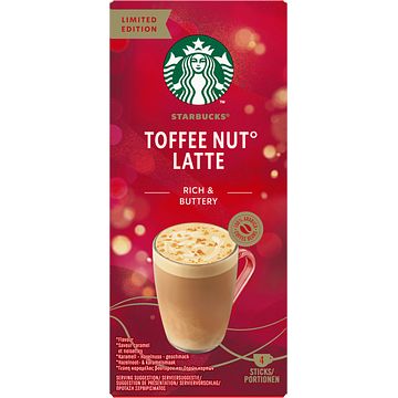 Foto van Starbucks hazelnoot & karamelsmaak latte limited edition 4 x 23 g bij jumbo