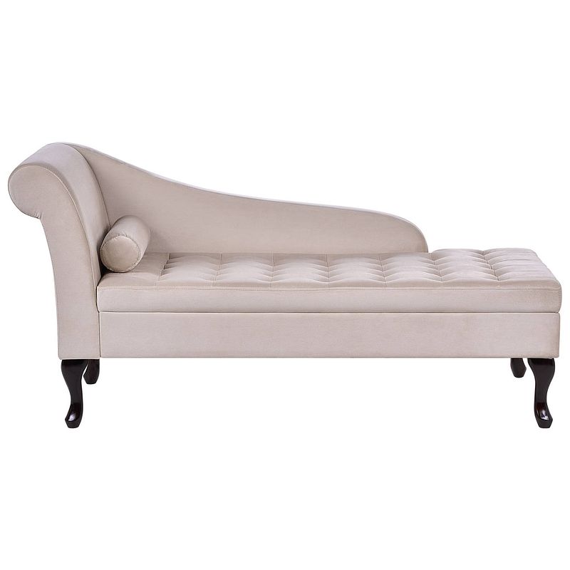 Foto van Beliani pessac - chaise longue-beige-fluweel