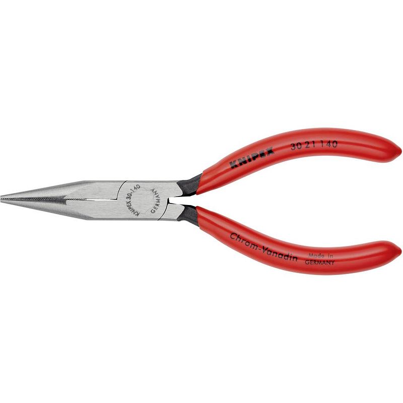 Foto van Knipex 30 21 140 elektronica en fijnmechanica platte rondbektang recht 140 mm