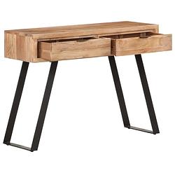 Foto van The living store wandtafel met natuurlijke rand 100x35x76 cm massief acaciahout - tafel