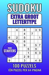 Foto van Sudoku extra groot lettertype - voor starters - 100 puzzels - eén puzzel per a4-pagina - groot lettertype boeken - paperback (9789464808162)