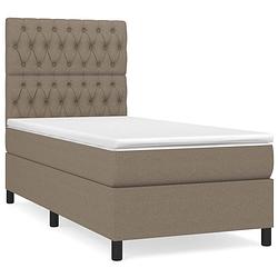 Foto van The living store boxspringbed - pocketvering - middelhard - 203 x 90 cm - taupe