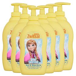 Foto van Zwitsal baby - disney frozen bad & wascreme - 6 x 400ml - 6-pack voordeelverpakking