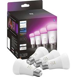 Foto van Philips hue standaardlamp a60 e27 4-pack wit en gekleurd licht