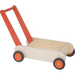 Foto van Van dijk toys houten loopwagen oranje
