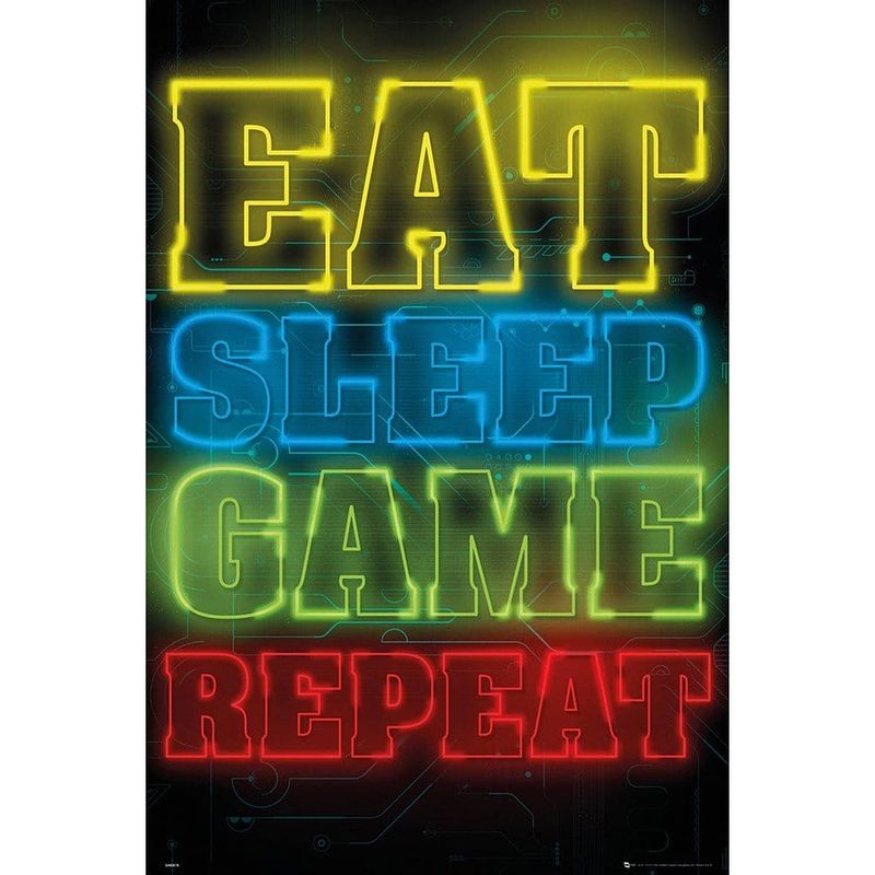 Foto van Gbeye gaming eat sleep game repeat poster 61x91,5cm