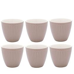 Foto van Set van 6x stuks beker (latte cup) greengate alice hazelnut bruin 300ml ø 10cm