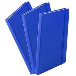 Foto van Set van 3x stuks luxe schriftjes/notitieboekjes blauw met elastiek a5 formaat - schriften