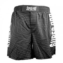 Foto van Super pro boksbroek combat gear heren polyester zwart maat xs