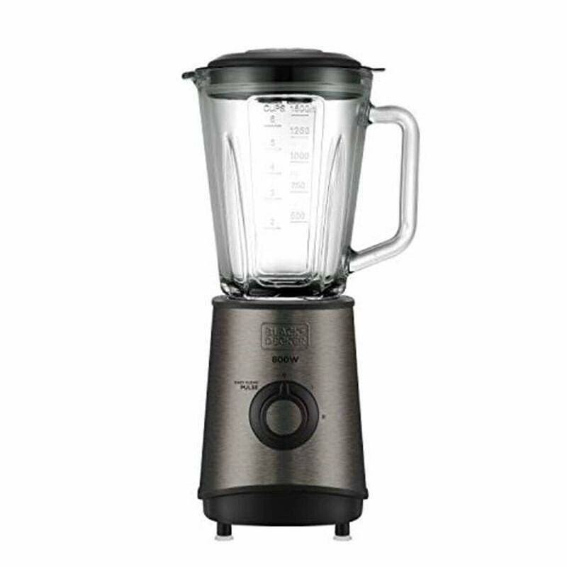 Foto van Black+decker bxjb800e - blender mixer 800w, 1.5l glazen kom -3 snelheden + pulse - 4 roestvrijstalen messen - zwart