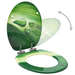 Foto van Infiori toiletbril met soft-close deksel waterdruppel mdf groen