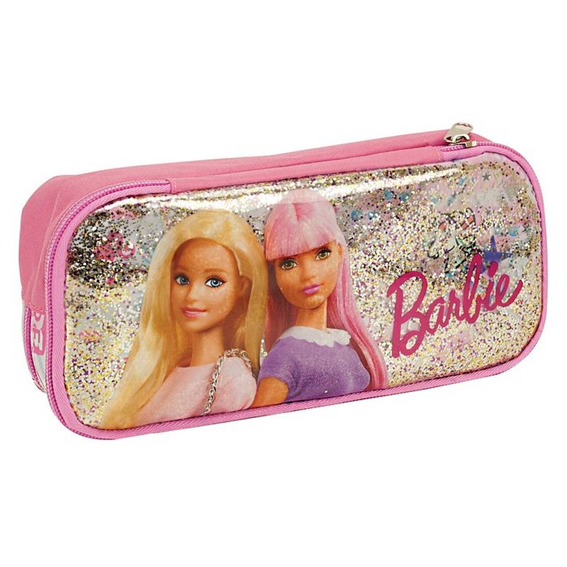 Foto van Barbie etui ovaal meisjes 23 x 6 x 10 cm polyester roze