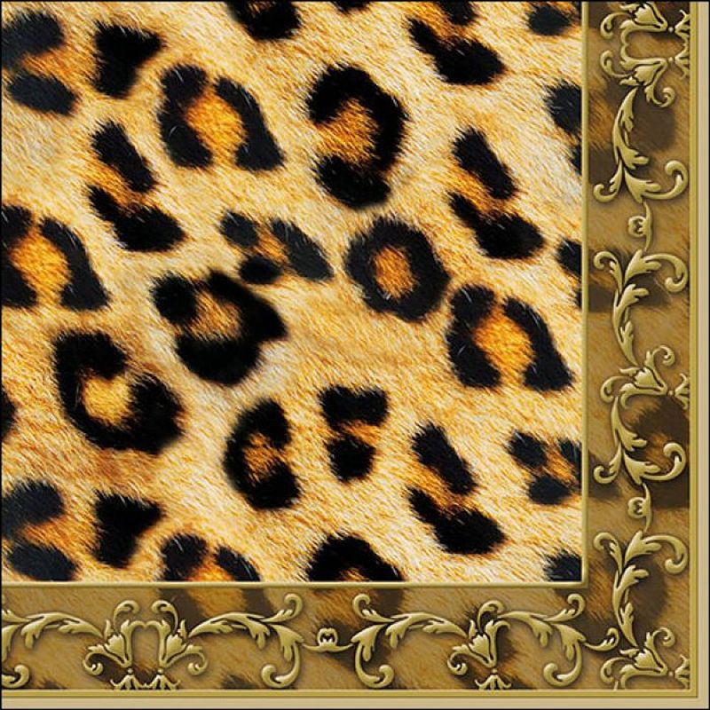 Foto van Ambiente servet 33cm leopard ornament