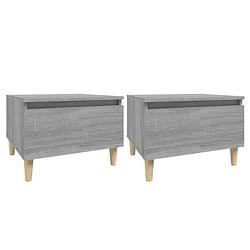 Foto van The living store bijzettafels - scandinavische stijl - 50 x 46 x 35 cm - grijs sonoma eiken