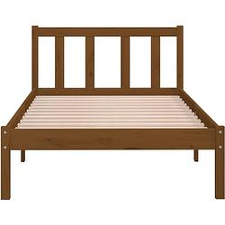 Foto van The living store houten bedframe - 75x190 cm - massief grenenhout - honingbruin