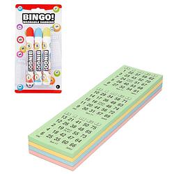 Foto van Bingokaarten nummers 1-75 - 100x vellen - inclusief 3x bingostiften - actiespellen