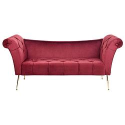 Foto van Beliani nantilly - chaise longue-rood-fluweel