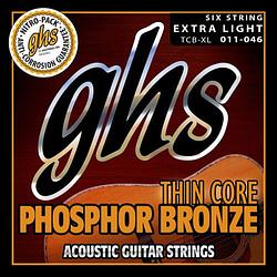 Foto van Ghs thin core phosphor bronze extra light 011 - 046 western gitaarsnaren