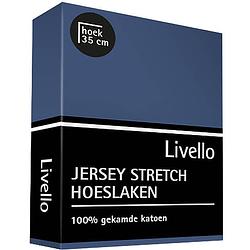 Foto van Livello hoeslaken jersey denim 90 x 220 cm