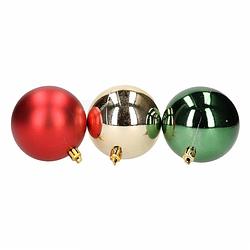 Foto van 6-delige kerstballen set rood/groen - kerstbal