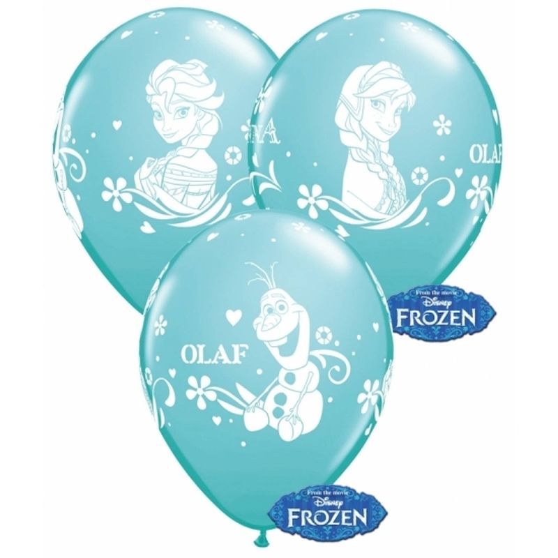 Foto van 6x stuks blauwe disney frozen thema ballonnen - ballonnen