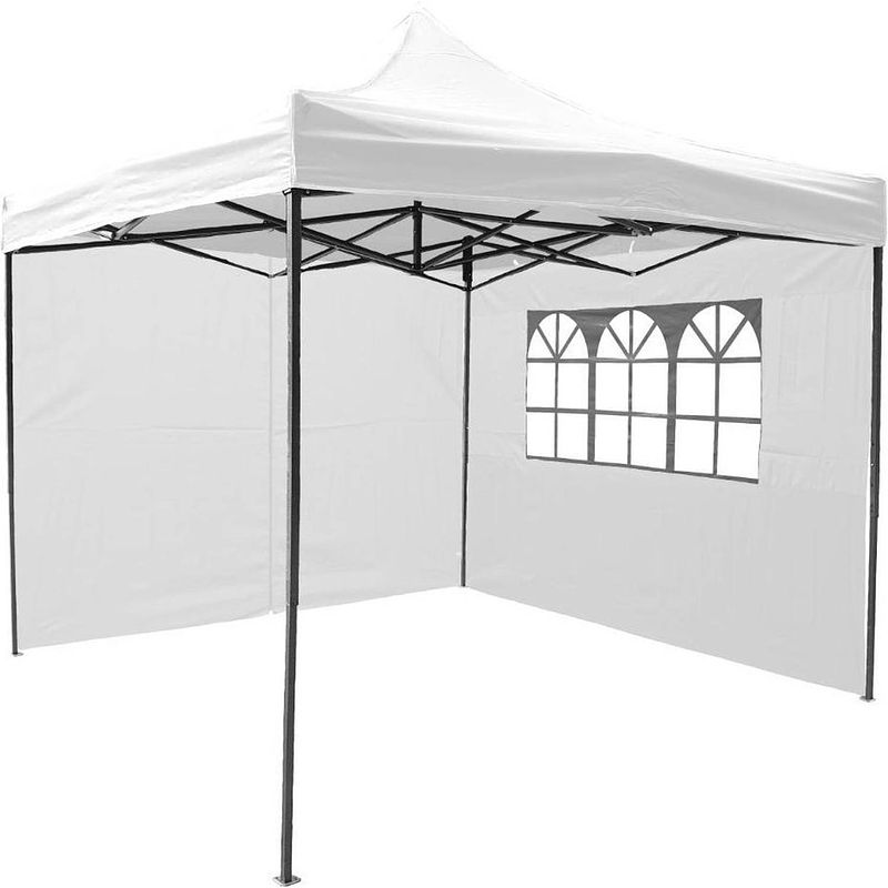 Foto van Garden royal easy up partytent 3x3 met 2 zijwanden wit waterdicht