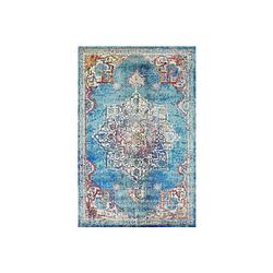 Foto van Vloerkleed vintage 160x220cm blauw perzisch oosters tapijt