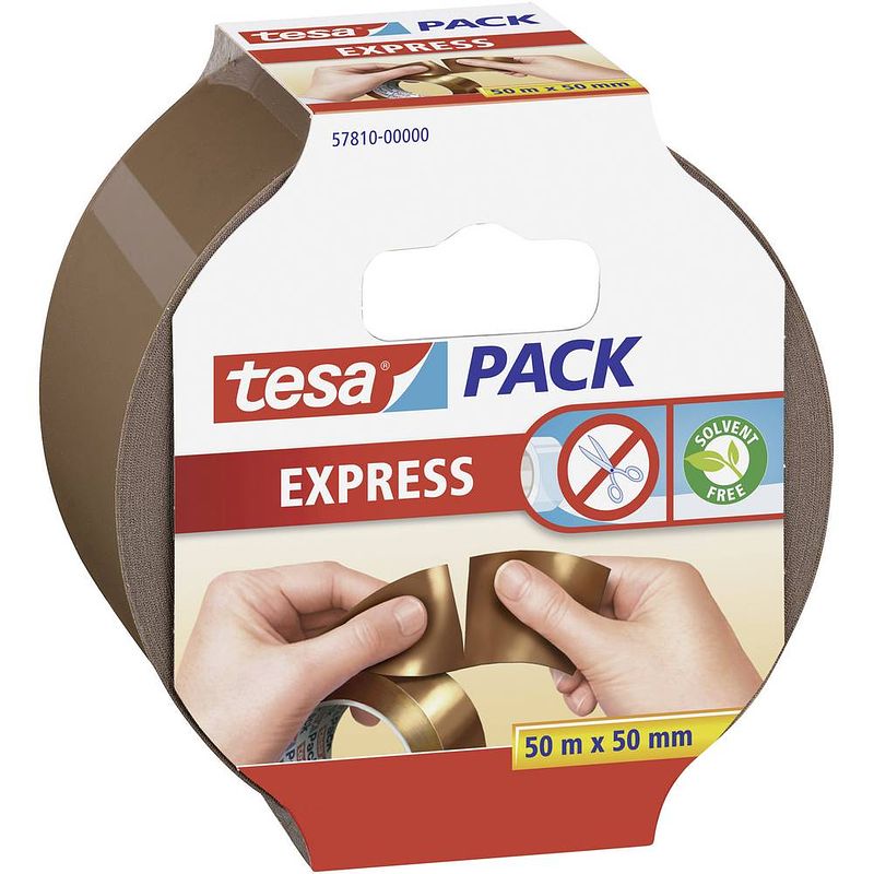 Foto van Tesa express 57810-00000-01 pakband tesapack bruin (l x b) 50 m x 50 mm 1 stuk(s)