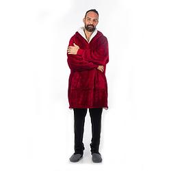 Foto van Homevero - comfort blanket - hoodie plaid - rood