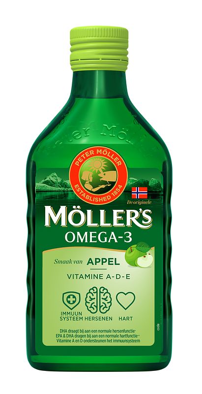 Foto van Mollers omega-3 appel levertraan