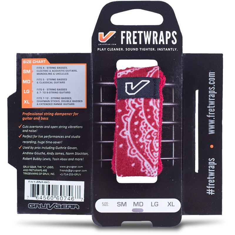 Foto van Gruvgear fretwraps 1-pack sm bandana rood