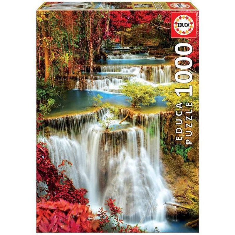 Foto van Educa - puzzel - 1000 watervallen in het bos