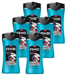 Foto van Axe 3-in-1 douchegel, facewash & shampoo - sport blast - 6 x 400 ml - voordeelverpakking