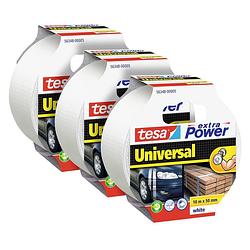 Foto van Tesa universal 56348 textieltape wit (l x b) 10 m x 50 mm 3 stuk(s)