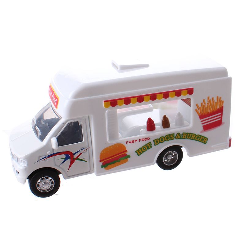 Foto van Toi-toys truck hot dog pull back 12 cm jongens wit