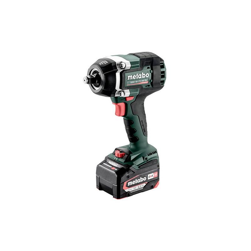 Foto van Metabo 602403650 accu-slagmoersleutel 18 v 5.2 ah li-ion incl. accu, incl. 2 accus, incl. lader