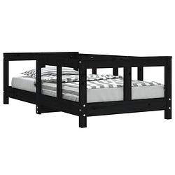 Foto van Vidaxl kinderbedframe 70x140 cm massief grenenhout zwart