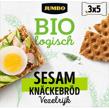 Foto van Jumbo biologisch sesam knackebrod 3 x 5 stuks