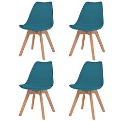 Foto van Vidaxl eetkamerstoelen 4 st kunstleer turquoise