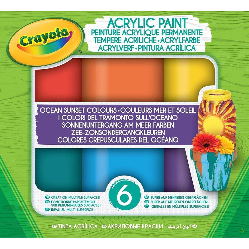 Foto van Crayola acrylverf ocean-sunset tinten - 6st.