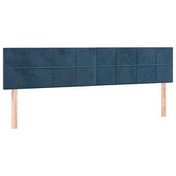 Foto van Vidaxl hoofdborden 2 st 80x5x78/88 cm fluweel donkerblauw