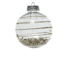 Foto van Decoris - kerstbal plc d8cm glitter beige a3