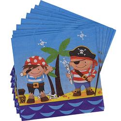 Foto van Free and easy servetten piraat 33 x 33 cm papier blauw 16 stuks