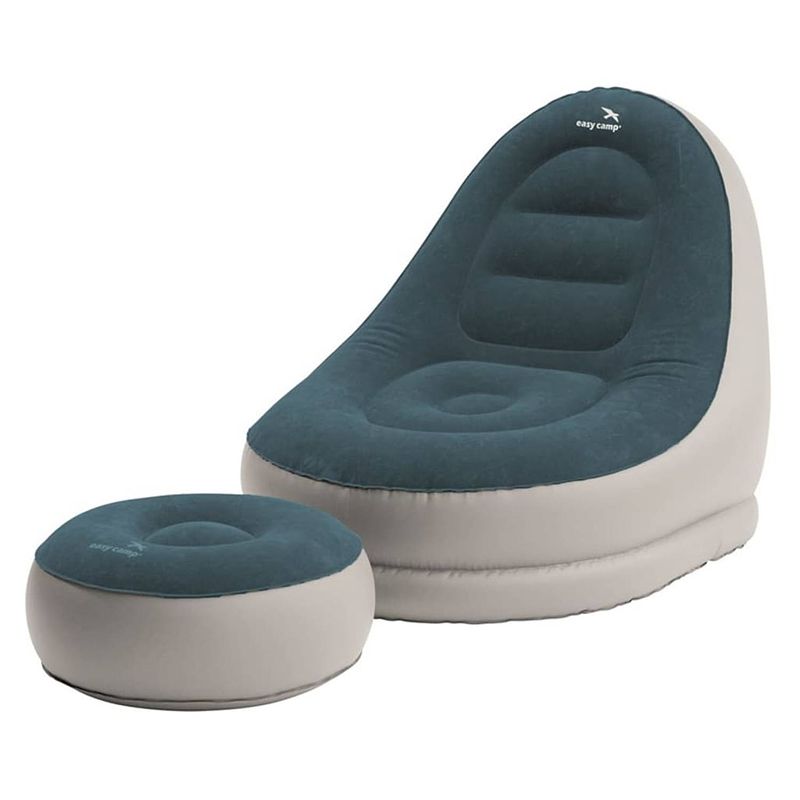 Foto van Easy camp opblaasloungeset comfy staalgrijs en blauw