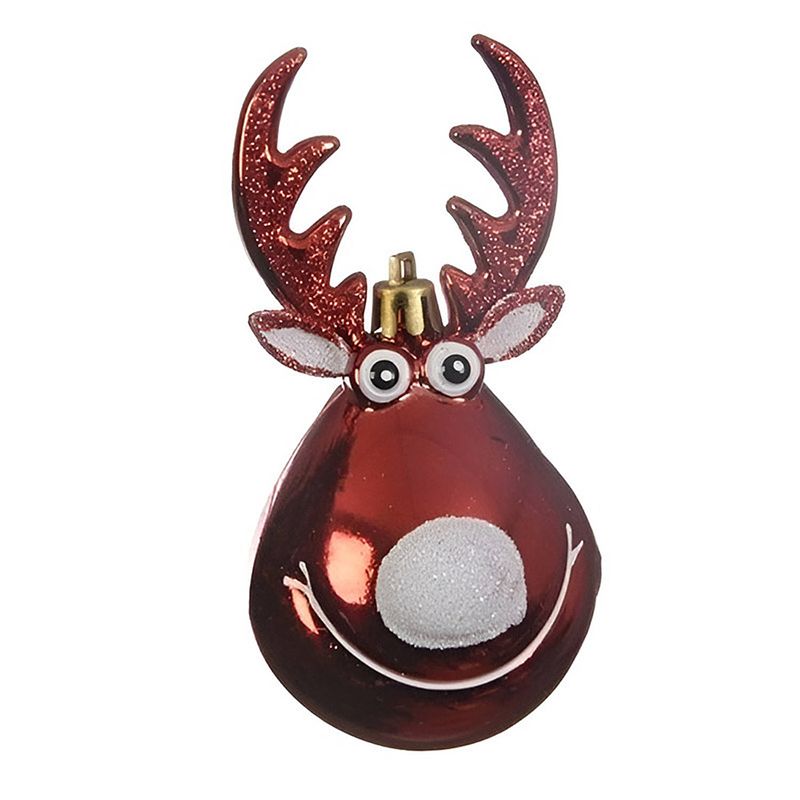 Foto van 1x kersthangers figuurtjes rendier rudolph rood 11 cm - rendieren thema kerstboomhangers