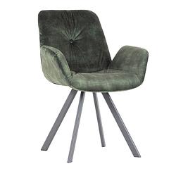 Foto van Giga meubel eetkamerstoel velvet - groen - stoel tedd