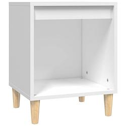 Foto van The living store nachtkastje - elegant ontwerp - wit - 40x35x50 cm - duurzaam hout